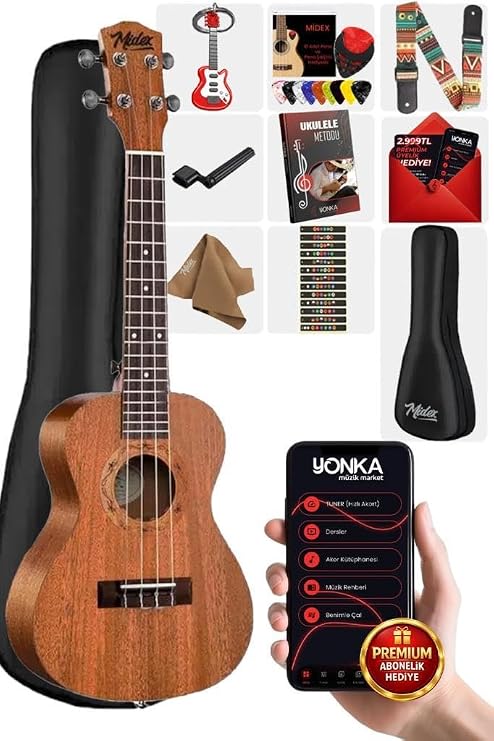 Midex TN-26MC Case Hakiki Ağaç Tenör Ukulele