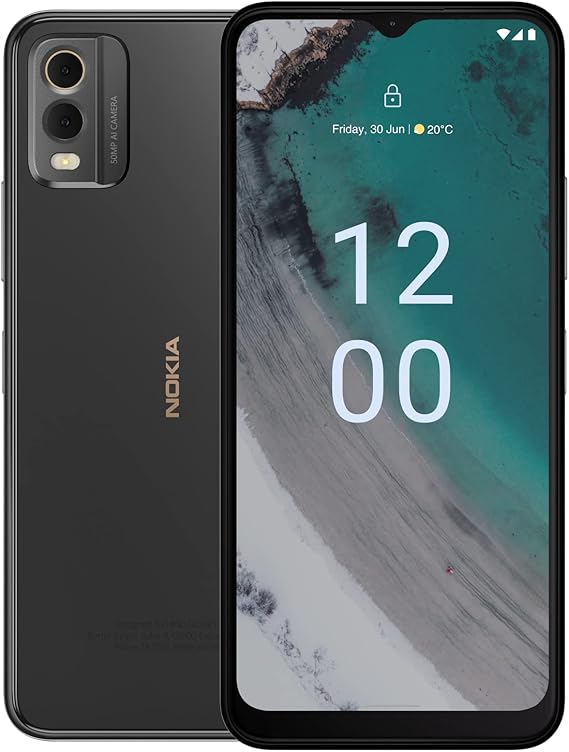 Nokia C32 | Android 13 | 3-Day Battery | Dual SIM | 50MP Dual Camera | 4/128GB | 6.5-Inch Screen | Unlocked GSM Smartphone | Not Compatible with Verizon or AT&T | Charcoal