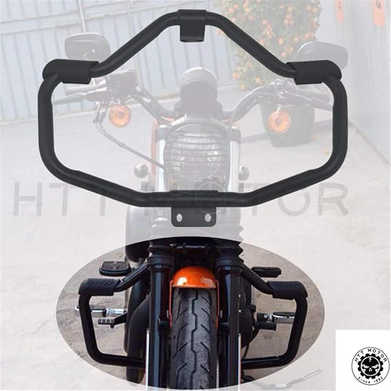 Front Crash Bar Protection Compatible with 2005-2016 Harley Davidson Sportster Safety Bar Matte Black [P/N: MT504-002-BK]