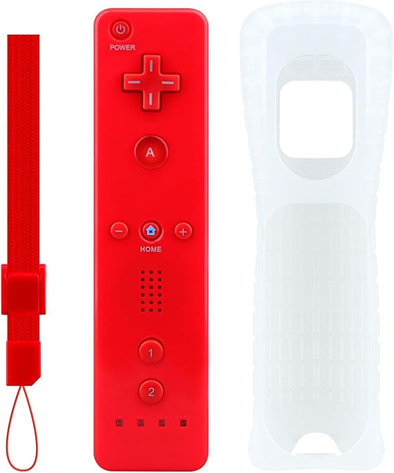 OSTENT Motion Sensor Bluetooth Wireless Remote Controller for Nintendo Wii Console Game Color Red