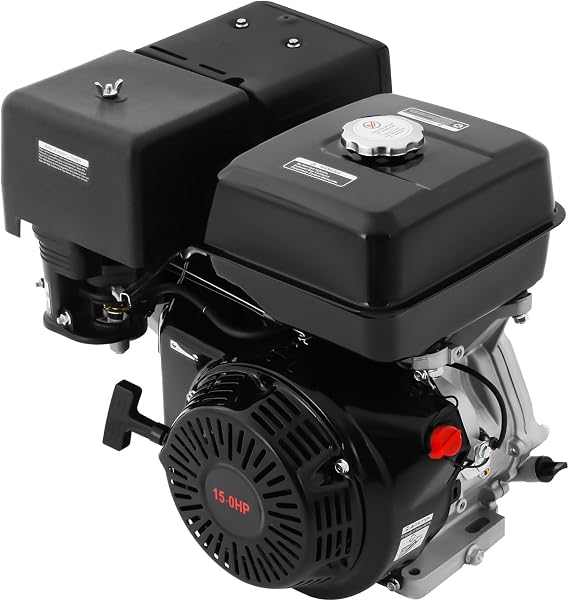 DYRABREST 4 Stroke Gas Engine, 15HP 420cc Go Kart Motor Engine with 1.72Gal Fuel Tank Air Cooling Gasoline Motor Engine for Go-Karts Compressors Lawn Mowers Water Pumps, Black