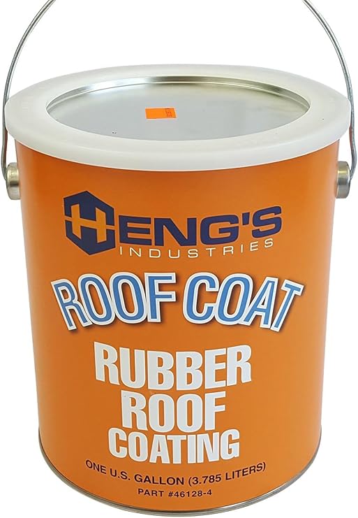 HENG'S Industries Rubber Roof Coating - 1 Gallon | EPDM | Durable Coat | RV, Motorhome, Camper Roof Repair | Waterproof & UV Resistant | 42128-4
