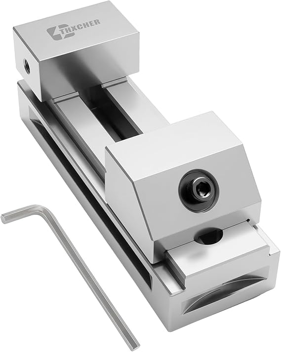 2In Precision Screwless Mini Grinding Vise, Alloy Steel Insert Vise | Quick Clamp Design for Small Parts Precision Machining and Finishing, for Milling Machine, Drill Press & Grinder