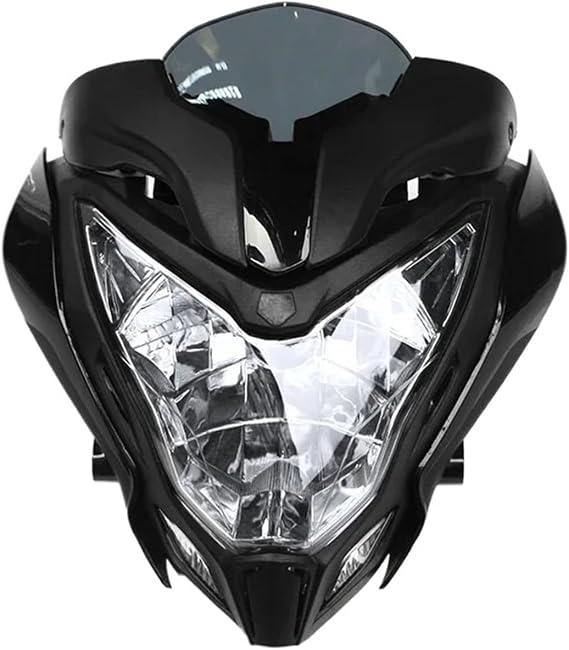 Universal Motorcycle Headlamp For BAJAJ PULSAR 150 200 Motorcycle Headlight Halogen Headlamp Assembly With Black Red Fairing(Black)