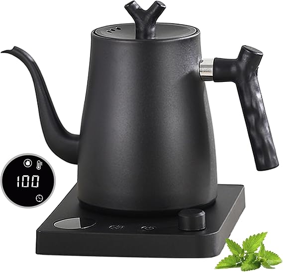Gooseneck Kettle 1.0 L, 1000W 304 Stainless Steel, Matte Black