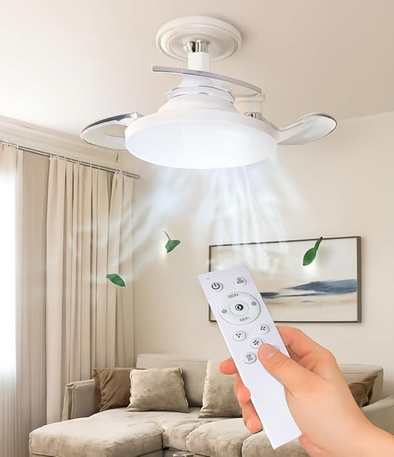Coverzone LED Vantilatör Işıklı Tavan Fanı - 35W, 3000K-5500K Renk Sıcaklık Ayarı, Uzaktan Kumanda, Zamanlayıcı, Lamba Çapı 25cm, Modern Tasarım, İç Mekan Kullanımı İçin [Enerji Sınıfı A+]