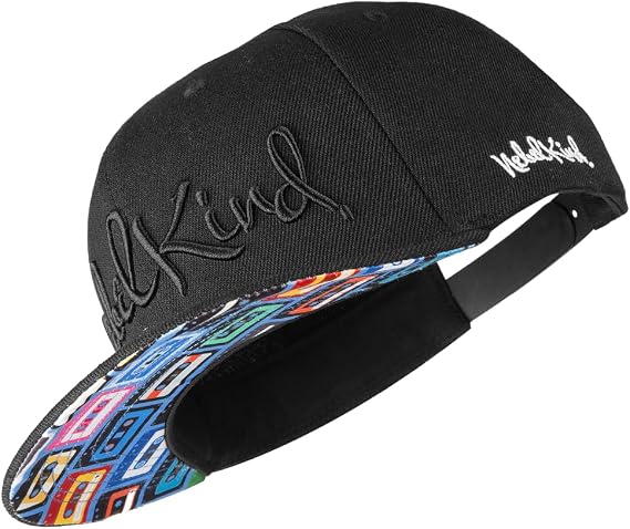 Nebelkind Snapback-Cap Men Women Black OneSize Base-Cap Size Adjustable Unisex Trendy Streetwear Style Baseball Cap with Straight Visor