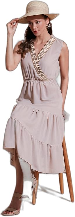 Lela Regular Fit Kruvaze Yaka Midi Elbise Bayan ELBİSE 6118103