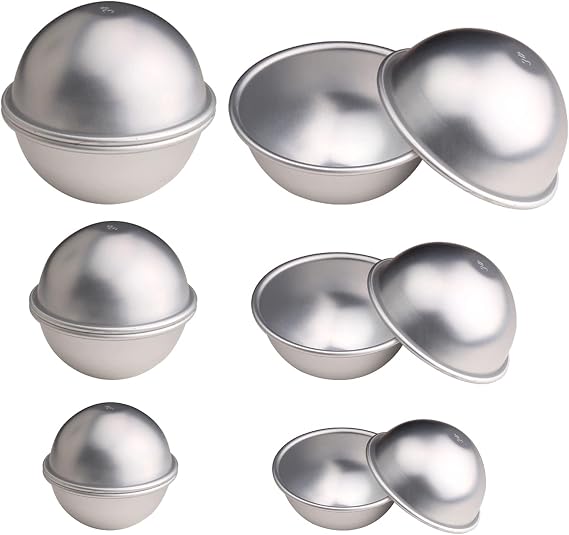 DIY 18 Psc Metal Bath Bomb Molds, 3 Sizes, 9 Set