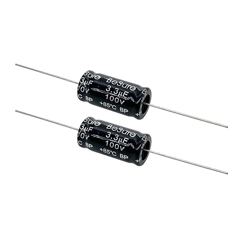2Pcs 3.3uF 100V Non-Polarized Electrolytic Crossover Capacitor