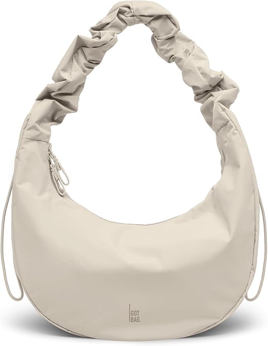 GOT BAG Moon Bag Ruffle | Stylish Shoulder Bag with Adjustable Ruffle Strap | Travel & Everyday Handbag