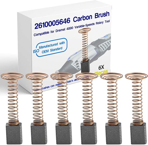 6 PCS Carbon Brushes Repairing Part Compatible with for Dremel 4000 Motor Brush,for Dremel 2610005646 Motor Replacement Part