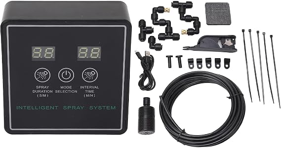 Reptile Smart Sprayer, Reptile Fogger Smart Spray System, Automatic Timing Humidifier 360 Degree Adjustable Misting Nozzles Mister for Terrarium