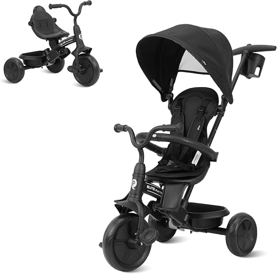 QPlay Baby Tricycle Ages 10 Months-6 Years,Kids Tricycle Push Trike