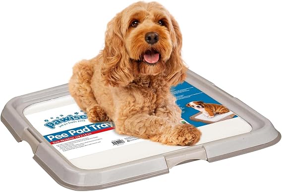 Pawise Dog Pee Pad Holder for Puppy, Puppy Pad Holder Tray | For puppies and senior dogs, anti-slip, floor protection, 23.5" x 23.5"