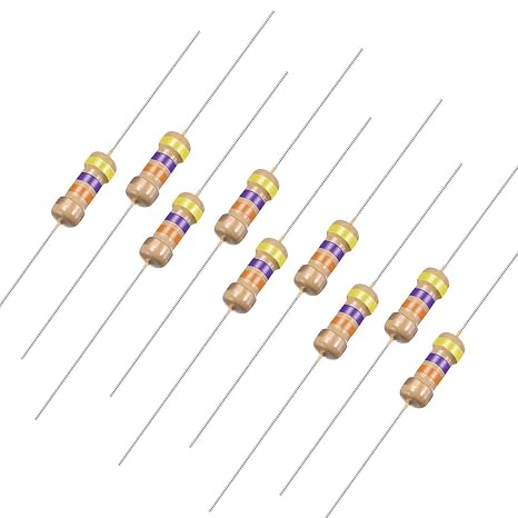uxcell 200Pcs 47K Ohm Resistor, 1/4W 5% Tolerance Carbon Film Resistors, 4 Bands for DIY Electronic Projects and Experiments