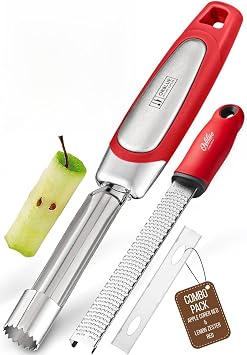 Orblue Premium Apple Corer Tool & Lemon Zester Bundle