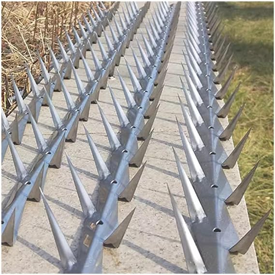 Climb Security Fence Spikes, Intrusion Wall Security Spikes, for Outdoor Theft and Cat Deterrence, Suitable for Gardens, Rooftops and Home Security (Silver)(B)
