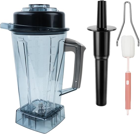 4Pcs 64oz Container for Vitamix Blender Pitcher, Replace for 5200 5000 5300 6300 VM0101 VM0103 VM0197 Classic/Commercial Series Container Jar, Container Jug 2000ML with Tamper, Brush, Blender Wrench