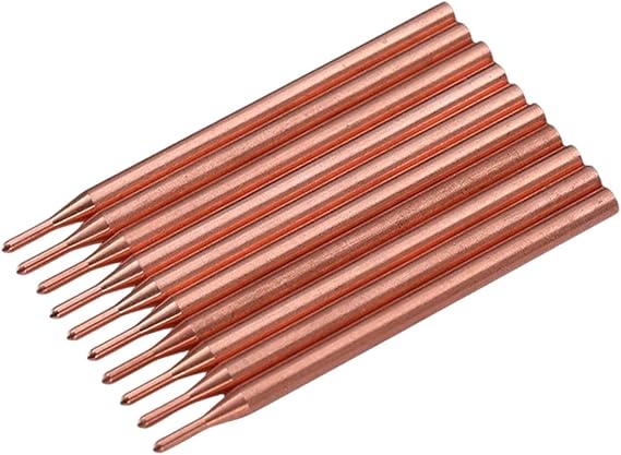 Milageto 10 Pieces Spot Copper Welding Pins Soldering Tips, Copper Welding Machine Parts