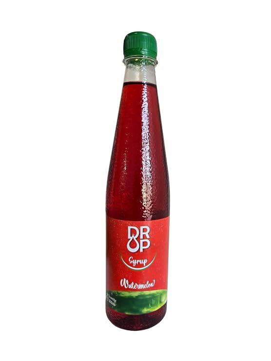 DROP Watermelon Syrup, Gourmet Natural Arromatic Flavors, 30% Concentrate Natural Fruit, Great for Cocktails,Lemaonades,Tea's & Desserts Toppings (16.9floz) Gluten-Free, NON-GMO