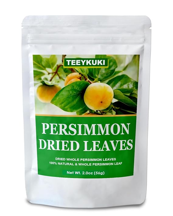 Natural Premium Dried Persimmon Leaves, 2.0oz(56g), Dried Whole Persimmon Leaf Tea, Sun Dried