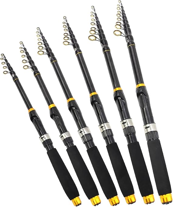YG010 New 2.1m 2.7m 3.6m Carbon Fiber Fishing Rod Super Short Pocket Portable Spinning Pole Telescopic Carp Trout Beach Fishing Rod(3.0 m)