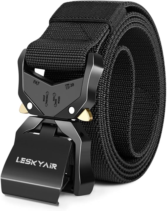 Men Tactical Belt, Work Belts for Men Military Hiking Heavy Duty Belt 1.5 Inch, Nylon Webbing Tool Belt with Quick Release Metal Buckle