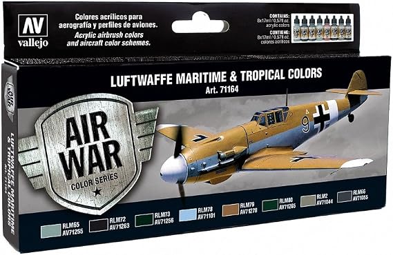 Vallejo Model Air Set - Luftwaffe Maritime and Tropical Colors,17 ml (Pack of 8)