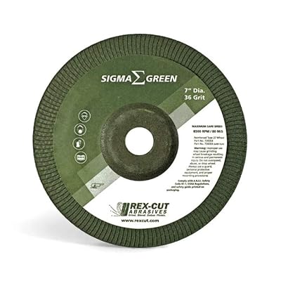 730000 Sigma Green Grinding Wheel, 36 Grit, 4-12in Dia. x 78 Arbor Pack of 25