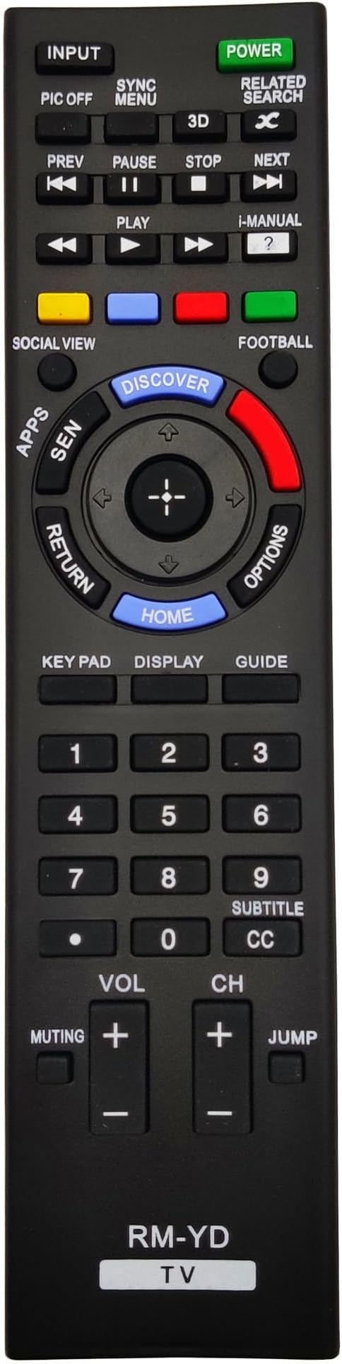 KDL-50W705A, 50W707A TV Remote Control Replacement