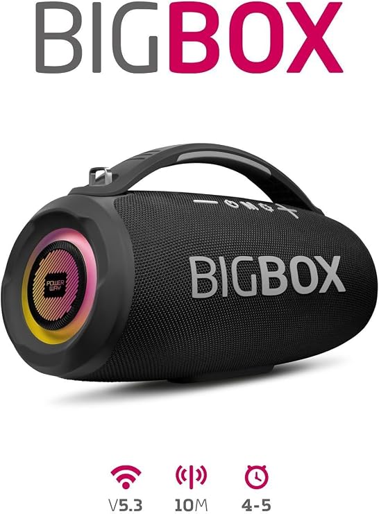 Bigbox 40W Bluetooth Hoparlör, Çift Bass, USB, Hafıza Kartı, Aux, FM, LED Işıklı, Hi-Fi Ses, Siyah