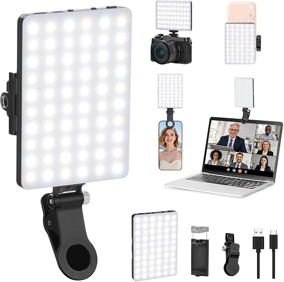 Newmowa 60 LED High Power Rechargeable Clip Fill Video Conference Light