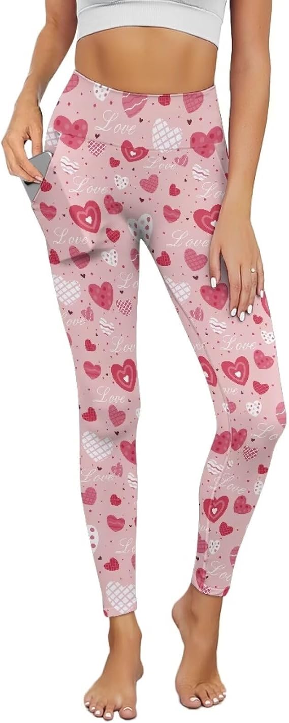 Women's Workout Leggings High Waist Gym Athletic Yoga Pants with Pockets Soft Tummy Control Full Length Sweatpants
