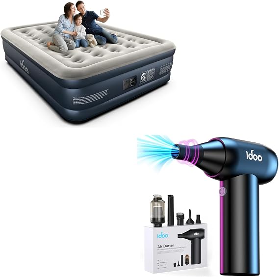 iDOO Air Mattress with Built in Pump, Electric Compressed Air Duster