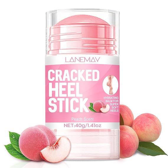 Peach Cracked Heel Stick Foot Cream,Moisturizing for Extremely Dry, Cracked Feet,Hydration & Soften with Aloe Essential Oil and Vitamin E,Foot Repair Lotion Promotes Healthy Looking Skin
