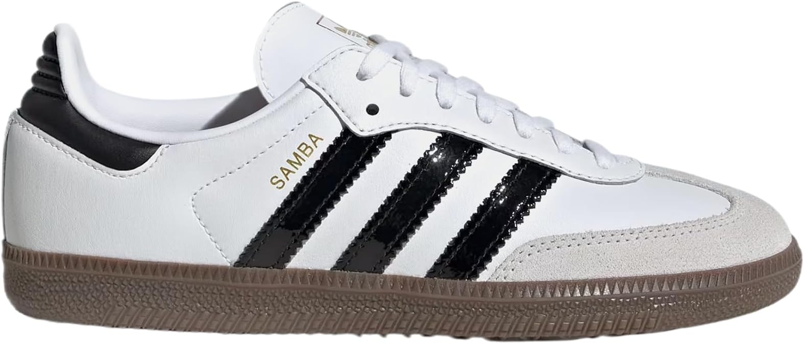 adidas Samba OG Grade School Lifestyle Shoes (White/Black/Gum) Size 4