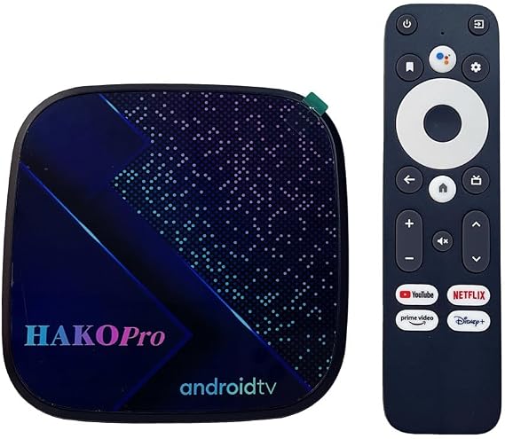 Android TV Box, HAKO Pro 4GB 64GB Android 11.0 Amlogic S905Y4-B 2.4G/5G Dual WiFi BT 5.0, AV1, H.265, VP9, HDR 10+, Supports Netflix, Prime Video 4K HDR Box