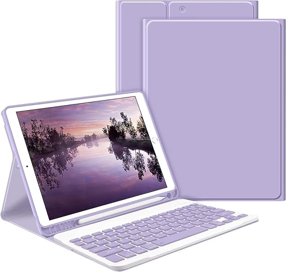 UnDePlus Huawei Matepad 11.5inç / Air 11.5inç / PaperMate ile uyumlu Kılıf Kablosuz Klavyeli Case Mobax Lavendery Gray