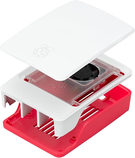 Yahboom Raspberry Pi 5 Case - Official Raspberry Pi 5 Red White Case Active Cooling PWM Fan Protection