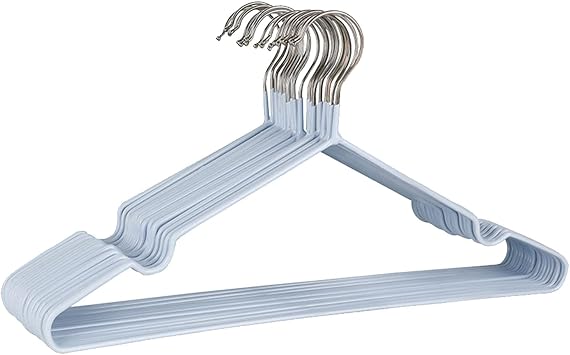 Clothes Hangers Mark F1 ree Non Slip Clothes Support Metal, Dip Plastic Drying Anti Slip Clothes Hanger for Adult Pants Suits Clothing, Coat Hangers Portable Suit Clothes Hangers
