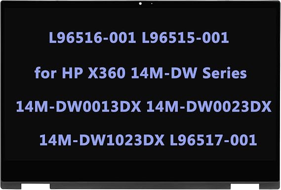14.0" LCD Replacement Compatible with HP Pavilion X360 14M-DW 14-DW 14T-DW L96515-001 LCD Screen Display Touch Screen Digitizer Assembly Bezel FHD