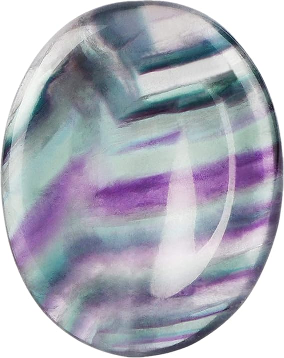 Artistone Rainbow Fluorite Crystal Thumb Worry Stone Natural Gemstone Pocket Palm Chakra Stones Oval Stones Reiki Balancing Gifts