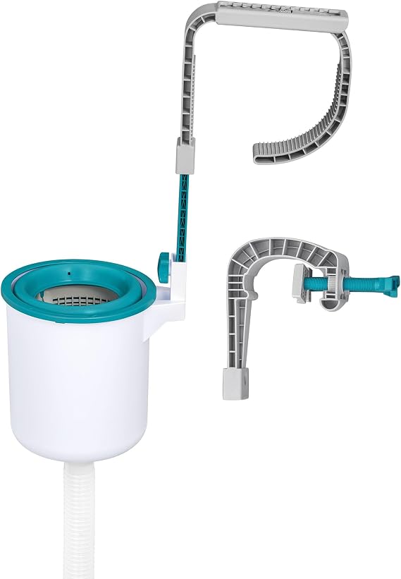 Bestway Flowclear Pool Wall Mounted Automatic Pool Surface Skimmer for Above Ground Pools with 530 Gallon and Above Filter Pumps, White/Blue