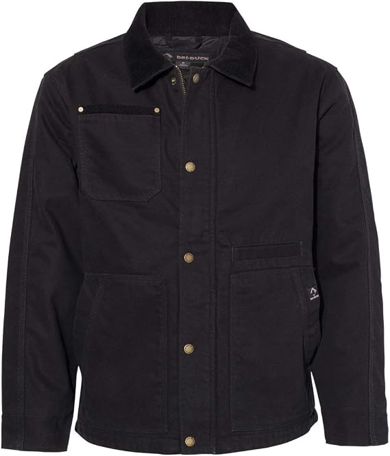 DRI DUCK Rambler Men's Cotton Canvas Hoodless Work Jacket, 5091, 2X-Large, Black