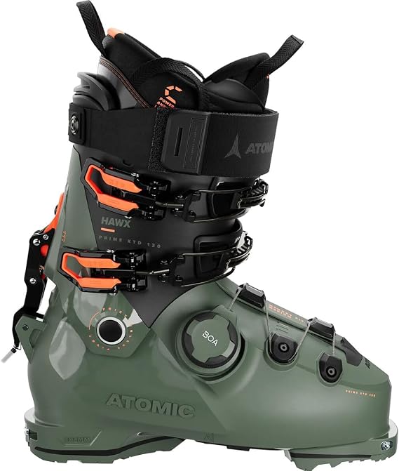 Atomic HAWX Prime XTD 120 BOA GW Men's Backcountry Ski Boots, Army Green/Orange, M28/28.5 MY25