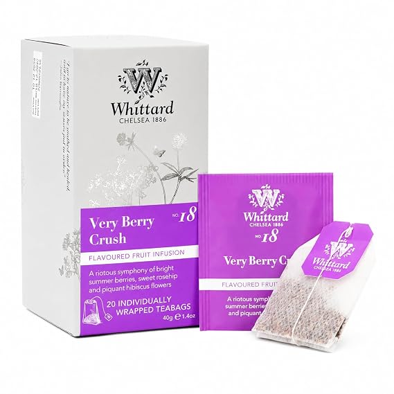 Whittard Tea Very Berry Crush 20 Individually Wrapped Teabags