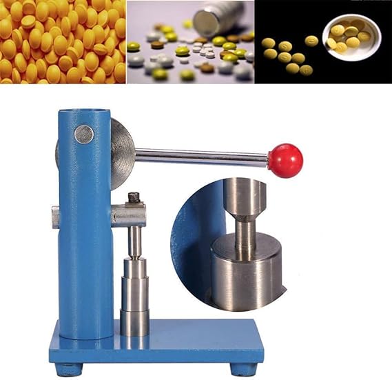 Tablet Press Machine, Manual Steel Single Punch Powder Tablet Press Machine Pill Stamping Maker Tableting Toolby Pill Punching Machine Tableting Tool (6mm)