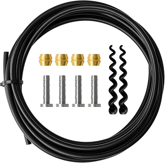 NIYATA Hydraulic Brake Hose Kit,3m Bike Disc Brake Hose Compatible with Shimano BH90,SRAM,High-Pressure Brake Line for Mountain/Road Bikes (Includes Olive Connectors Inserts)