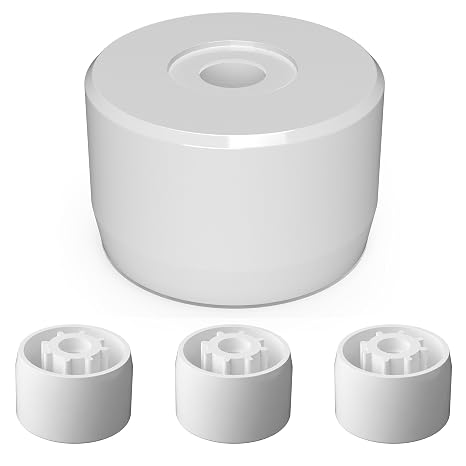 FORMUFIT 1-1/4" Caster Pipe Cap, Furniture Grade PVC Adapter in White, Made in USA, UV-Resistant, Impact-Proof, 1.660" Cap Inner Diameter (Pack of 4) - F114CP7-WH-4